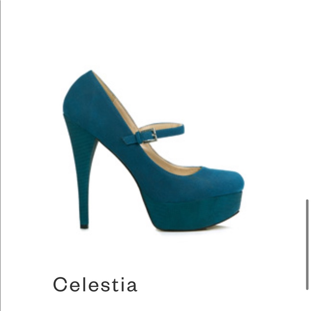 Turquoise stiletto platform Maryjanes - JustFab